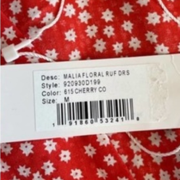 Rebecca Taylor Silk Malia Floral Ruffle Dress in Cherry - Picture 8 of 8